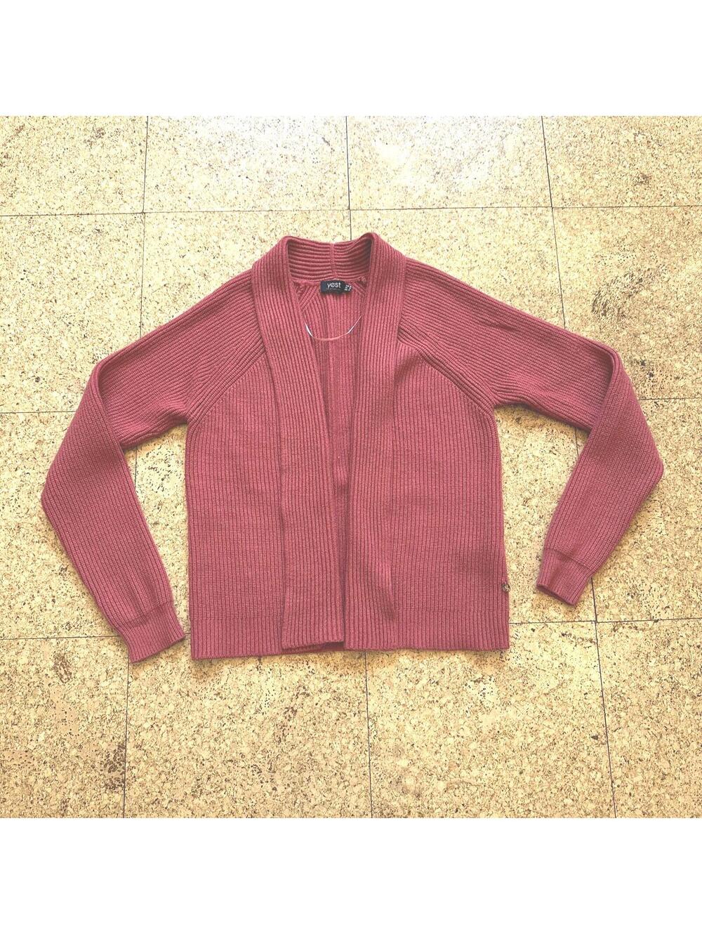 YEST Shawl Collar Open Front Cardigan Cerise Pink Women’s 4 Soft Minimalist